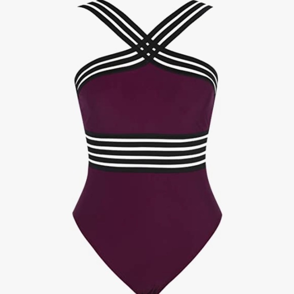 Front Crossover One Piece Bathing Suit - Picture 6 of 7